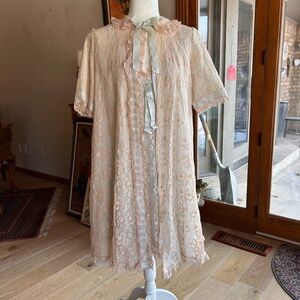 Vintage 1950s Odette Barsa Lace Nightgown & Robe Set | Collector Lingerie
